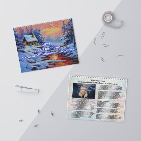 Ginger Cook's 2024 "Art & Optimism" Wall Calendars for 2024 - Two Sizes Available - DP - Image 10