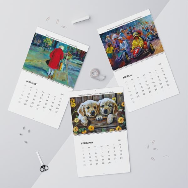 Ginger Cook's 2024 "Art & Optimism" Wall Calendars for 2024 - Two Sizes Available - DP - Image 4