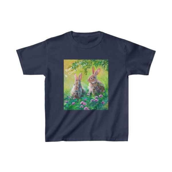 Bunny Hugs & Clover Kisses - Two Bunny Buddies - Kids Heavy Cotton™ Tee - MD - Image 7